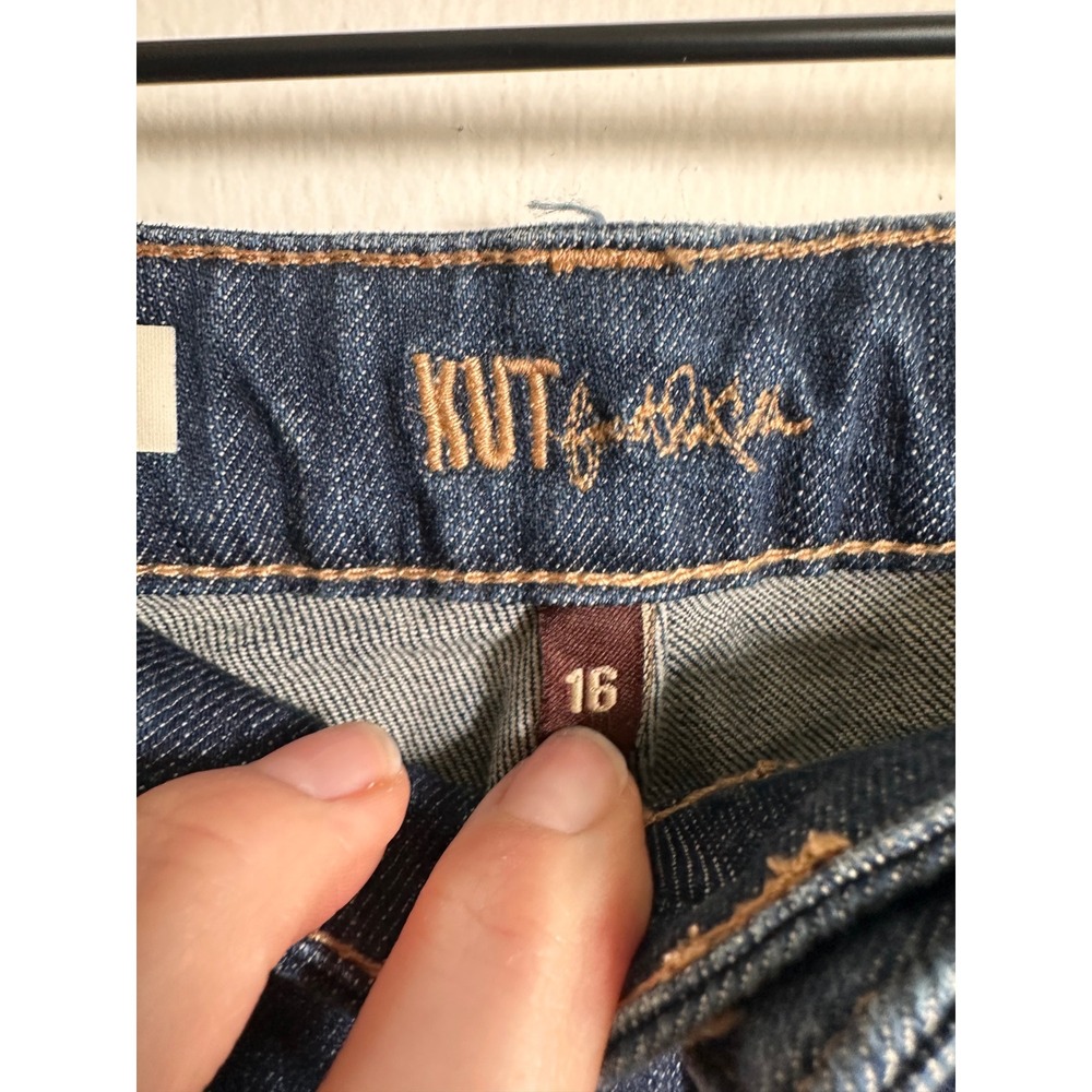 KUT from the Kloth Catherine Boyfriend Jeans Dark Wash Size 16 - Picture 2 of 4